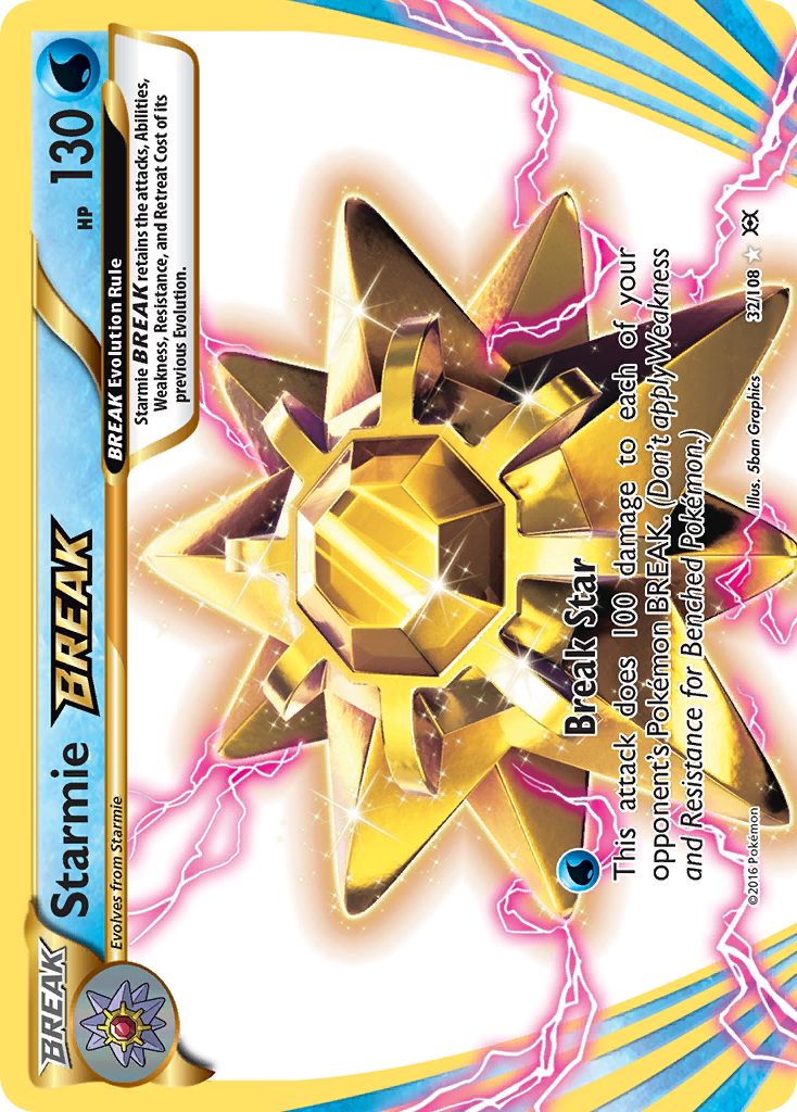 Starmie BREAK 32/108 English Pokémon card from Evolutions (2016)