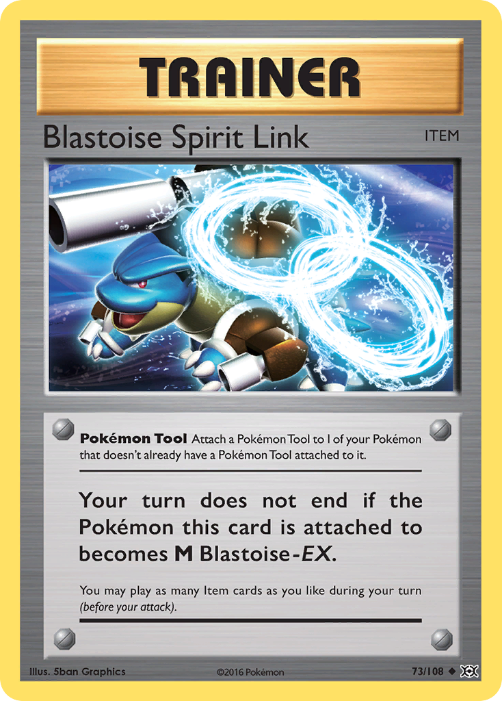 Blastoise Spirit Link 73/108 English Pokémon card from Evolutions (2016)