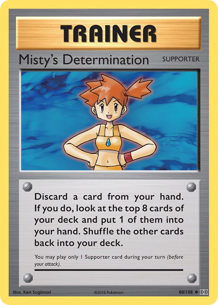 Misty's Determination 80/108 English Pokémon card from Evolutions (2016)