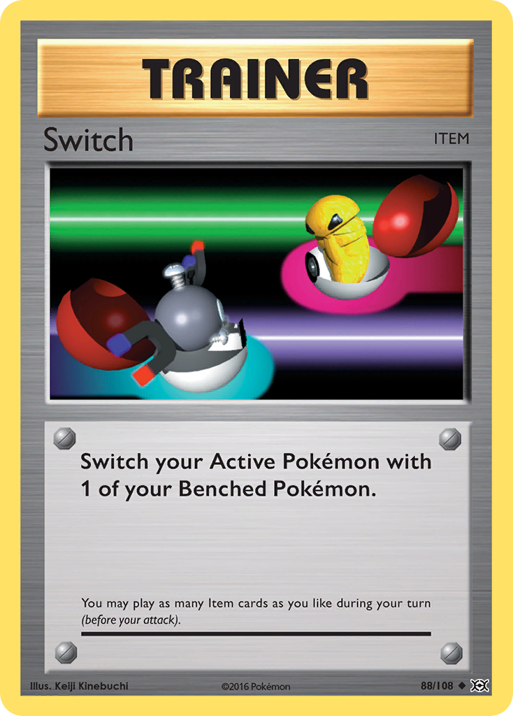 Switch 88/108 English Pokémon card from Evolutions (2016)