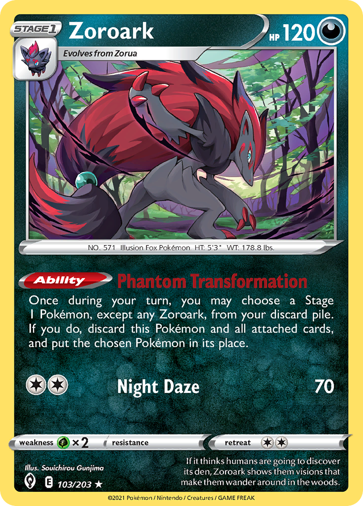 Zoroark 103/203 — English Pokémon Evolving Skies (2021)