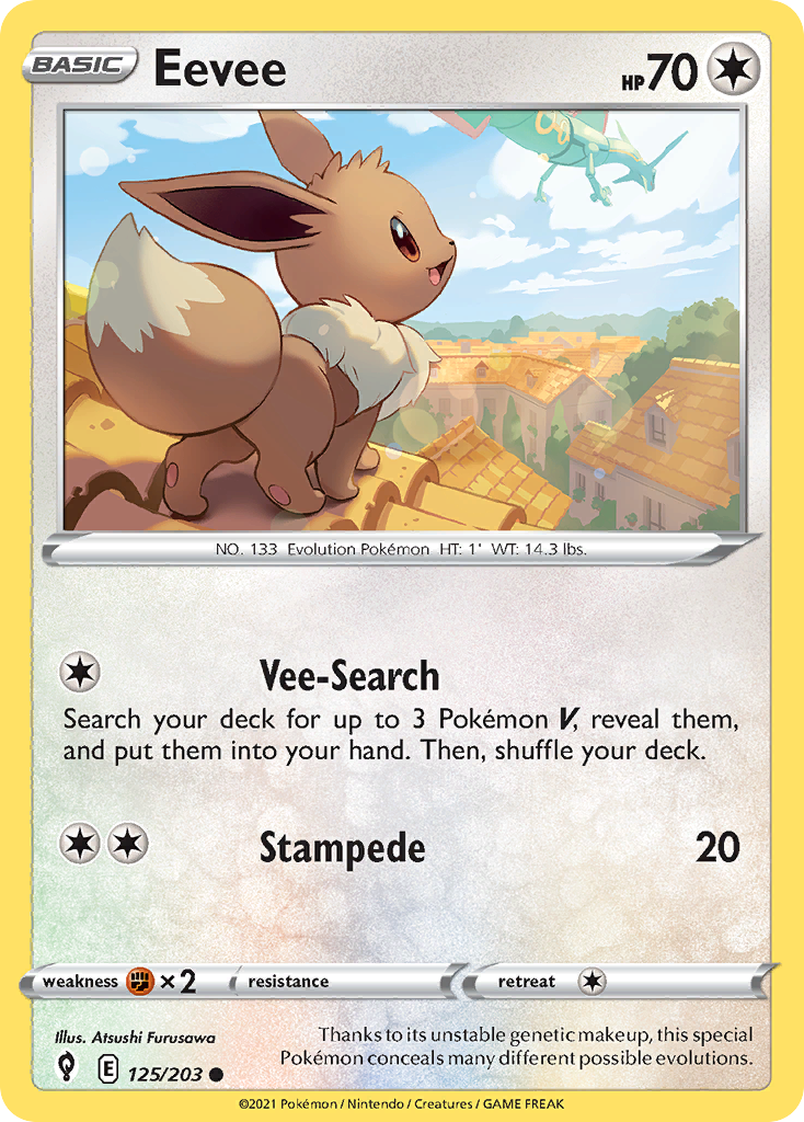 Eevee 125/203 — English Pokémon Evolving Skies (2021)