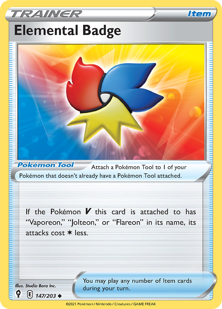 Elemental Badge 147/203 — English Pokémon Evolving Skies (2021)
