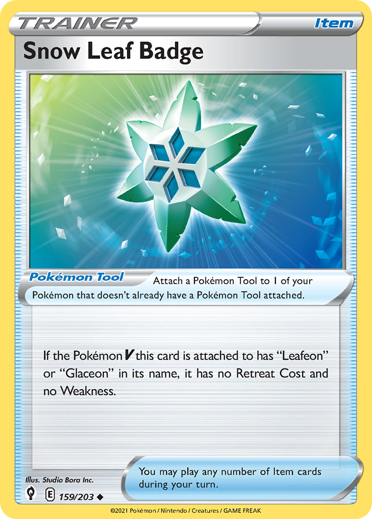 Snow Leaf Badge 159/203 — English Pokémon Evolving Skies (2021)