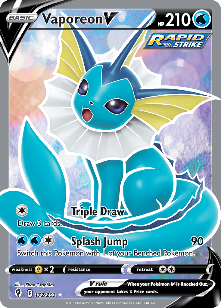 Vaporeon V 172/203 — English Pokémon Evolving Skies (2021)