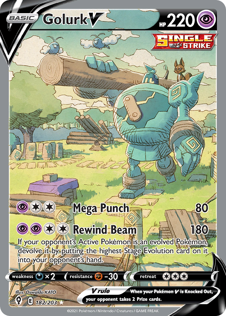 Golurk V 182/203 — English Pokémon Evolving Skies (2021)