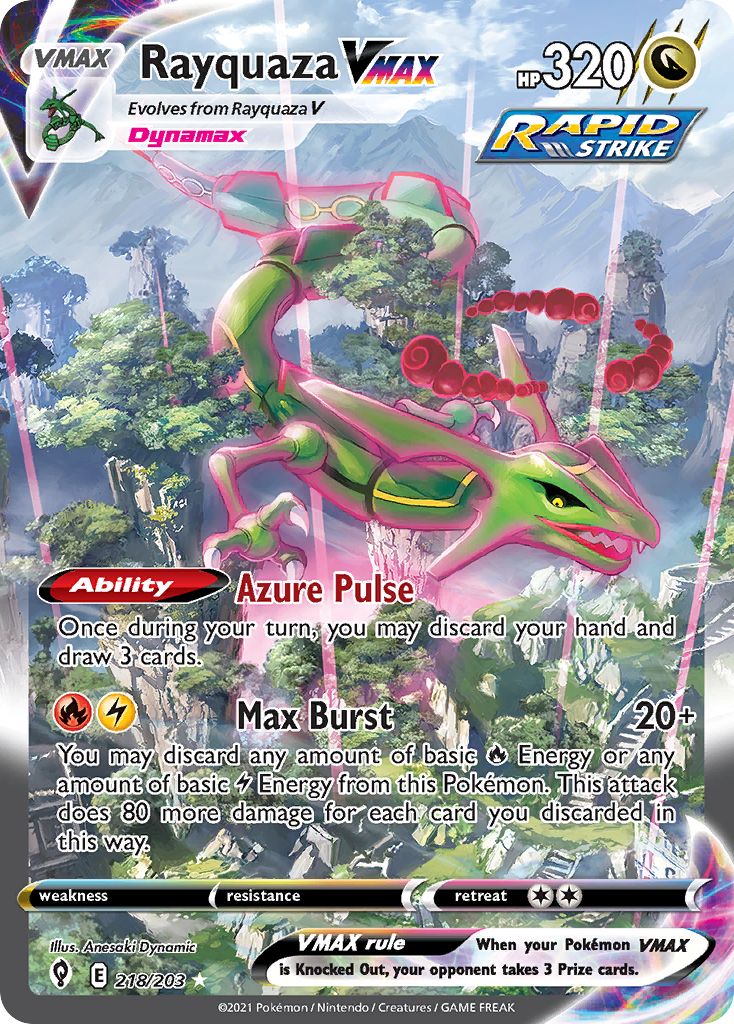 Rayquaza VMAX 218/203 — English Pokémon Evolving Skies (2021)