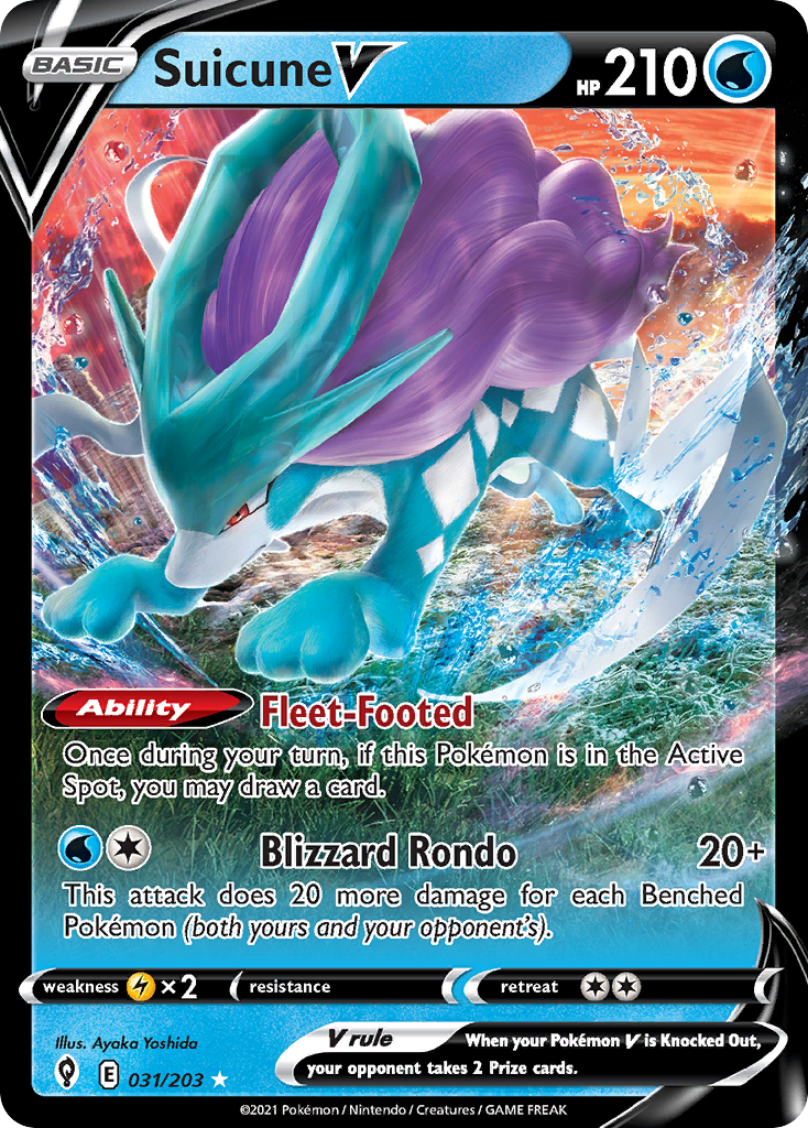 Suicune V 31/203 — English Pokémon Evolving Skies (2021)