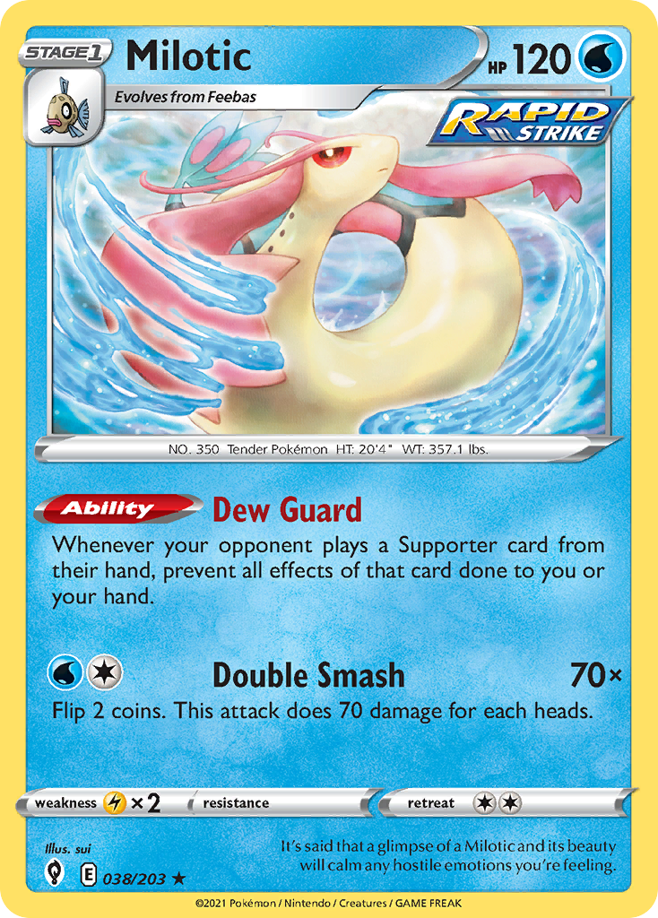 Milotic 38/203 — English Pokémon Evolving Skies (2021)