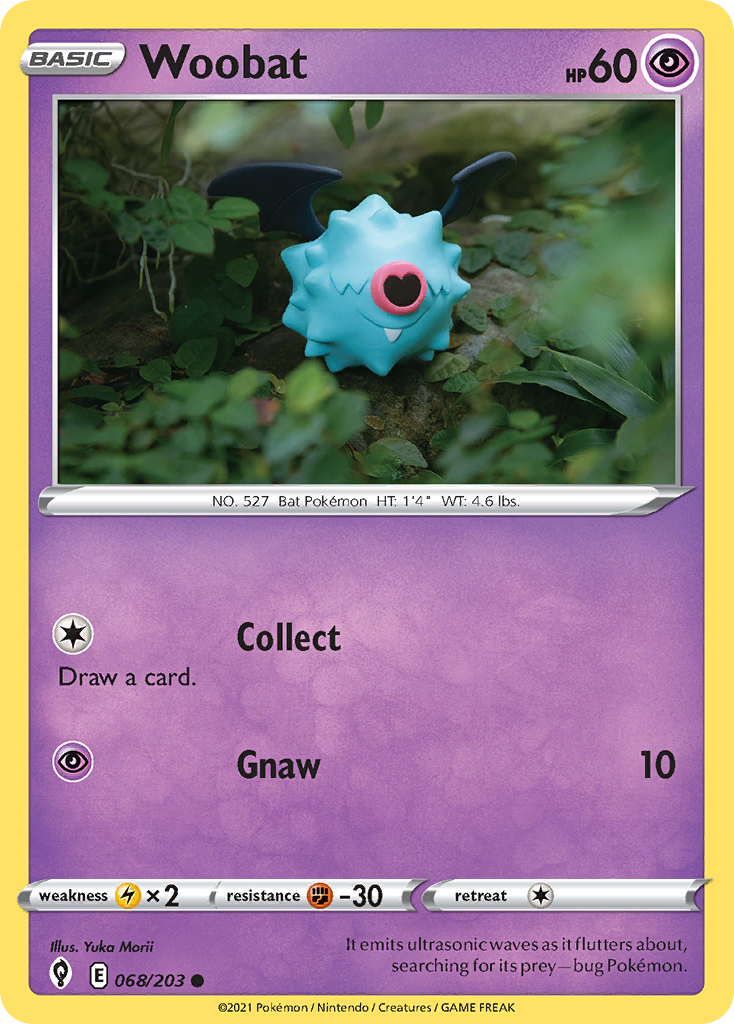 Woobat 68/203 — English Pokémon Evolving Skies (2021)