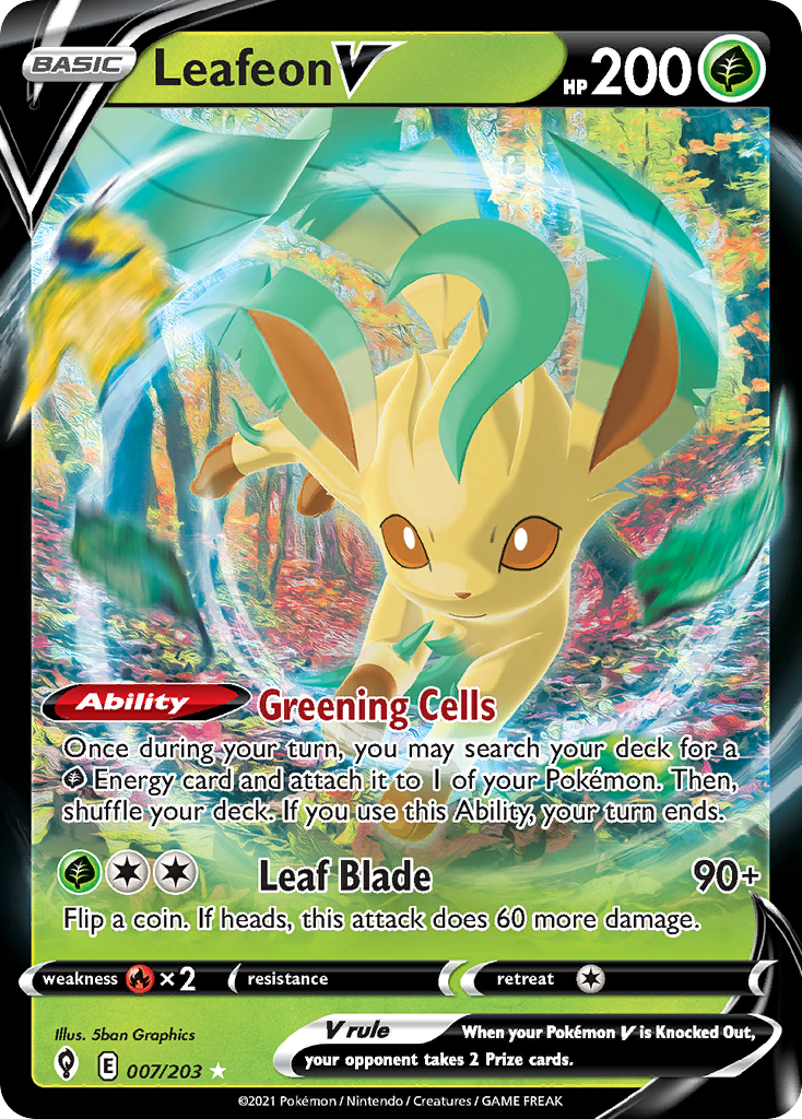 Leafeon V 7/203 — English Pokémon Evolving Skies (2021)