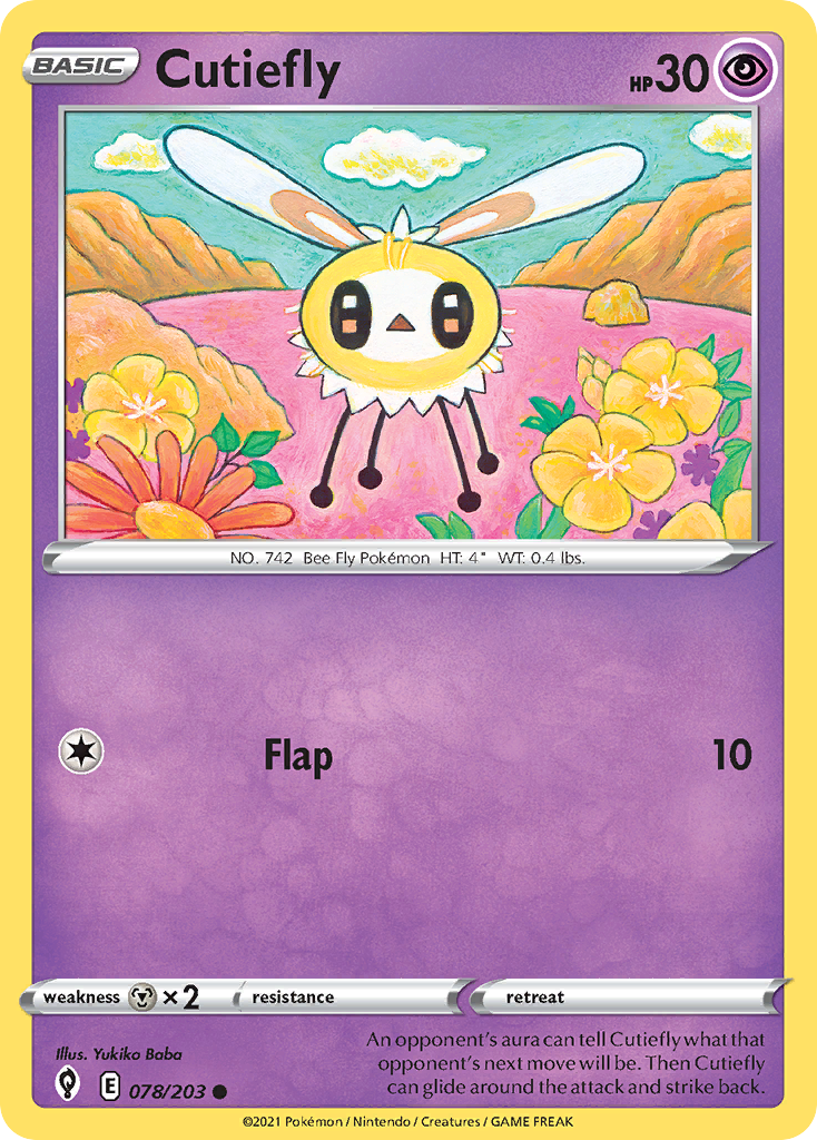 Cutiefly 78/203 — English Pokémon Evolving Skies (2021)