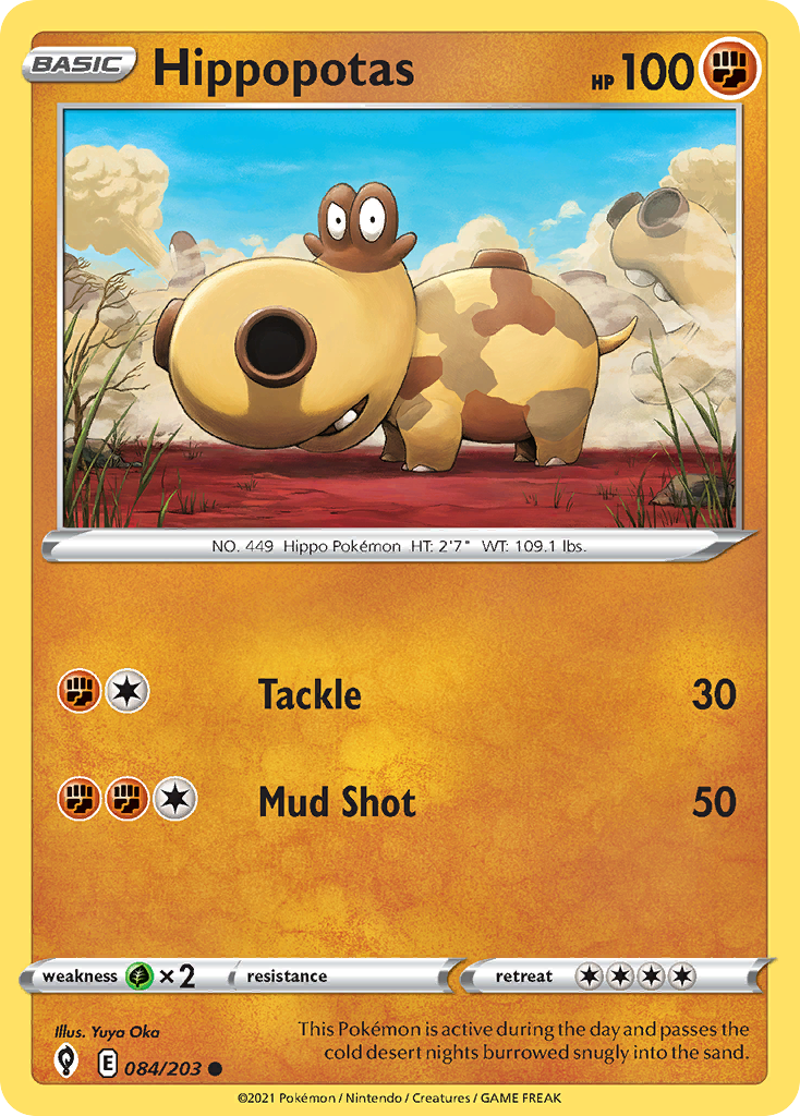 Hippopotas 84/203 — English Pokémon Evolving Skies (2021)