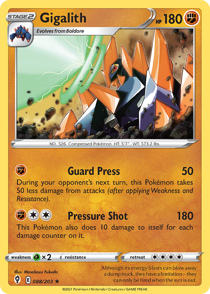 Gigalith 88/203 — English Pokémon Evolving Skies (2021)
