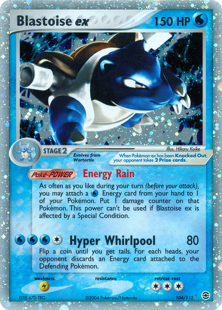Blastoise ex 104/112 Pokémon EX FireRed & LeafGreen 2004 card