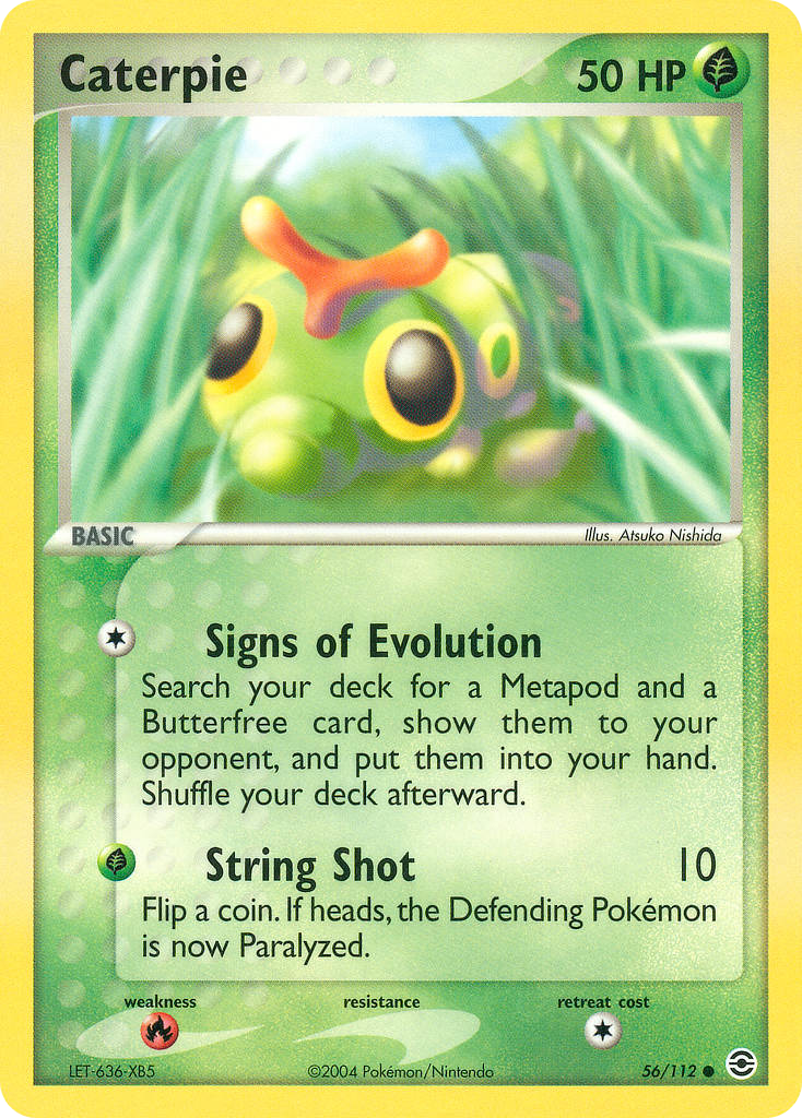 Caterpie 56/112 Pokémon EX FireRed & LeafGreen 2004 card