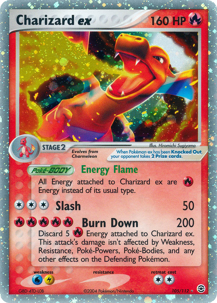 Charizard ex 105/112 Pokémon EX FireRed & LeafGreen 2004 card