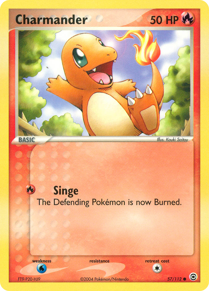 Charmander 57/112 Pokémon EX FireRed & LeafGreen 2004 card