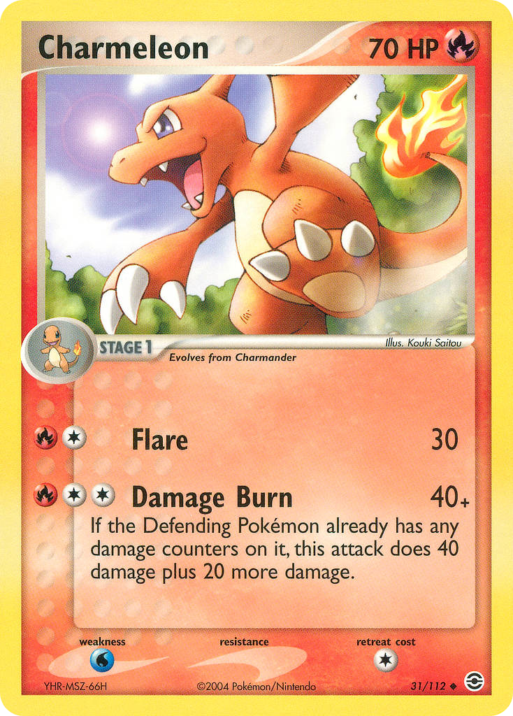 Charmeleon 31/112 Pokémon EX FireRed & LeafGreen 2004 card