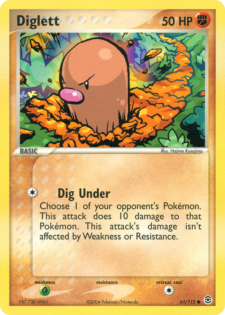 Diglett 61/112 Pokémon EX FireRed & LeafGreen 2004 card