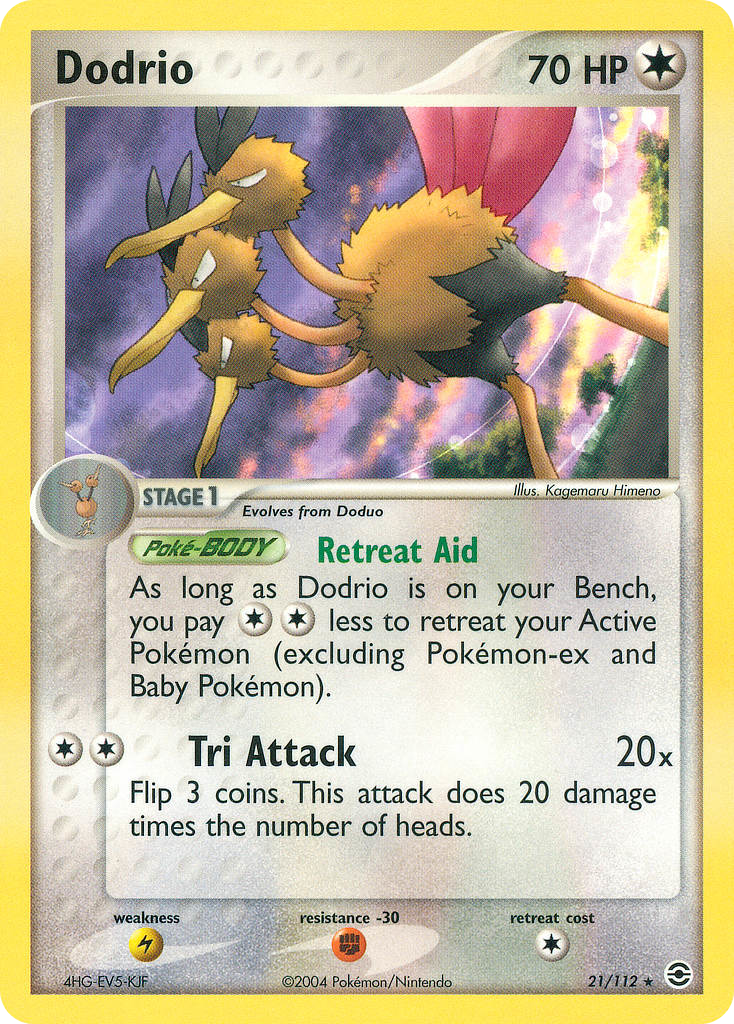 Dodrio 21/112 Pokémon EX FireRed & LeafGreen 2004 card
