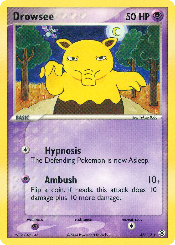Drowzee 32/112 Pokémon EX FireRed & LeafGreen 2004 card