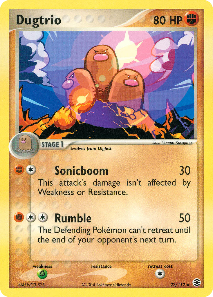 Dugtrio 22/112 Pokémon EX FireRed & LeafGreen 2004 card