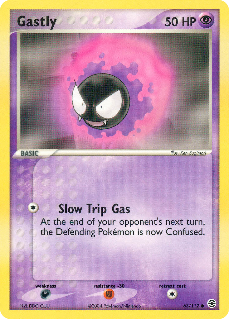 Gastly 63/112 Pokémon EX FireRed & LeafGreen 2004 card