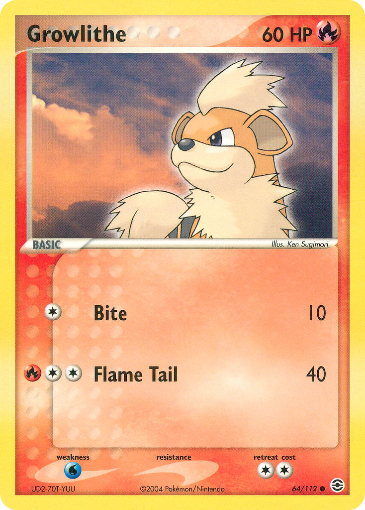 Growlithe 64/112 Pokémon EX FireRed & LeafGreen 2004 card