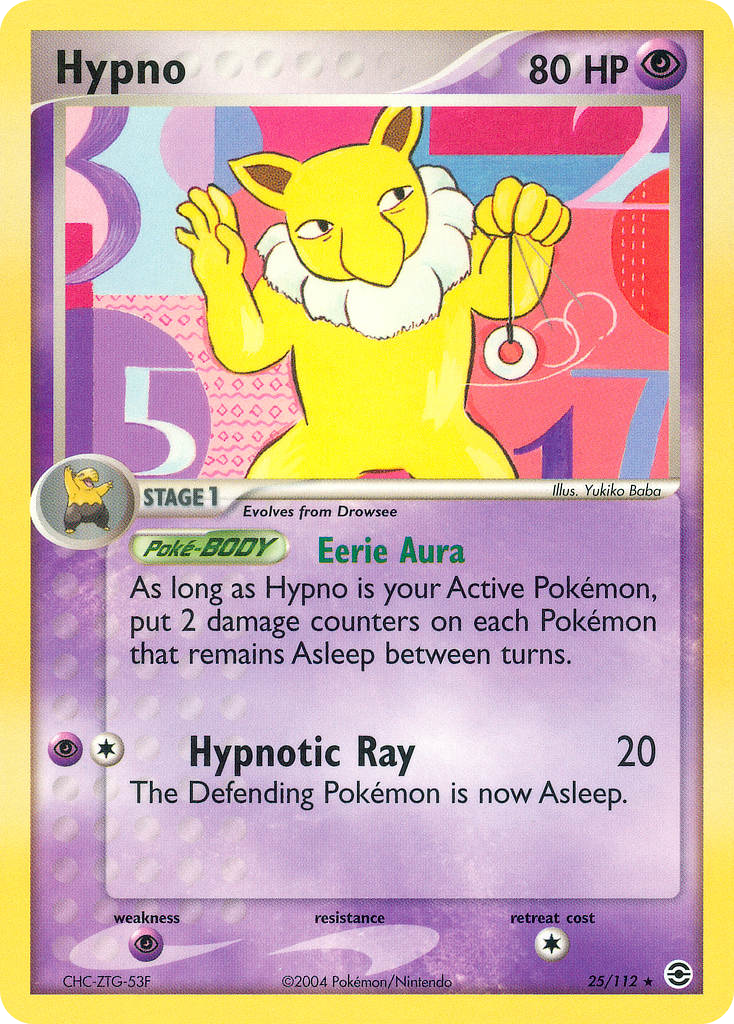 Hypno 25/112 Pokémon EX FireRed & LeafGreen 2004 card