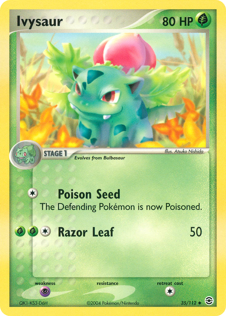 Ivysaur 35/112 Pokémon EX FireRed & LeafGreen 2004 card