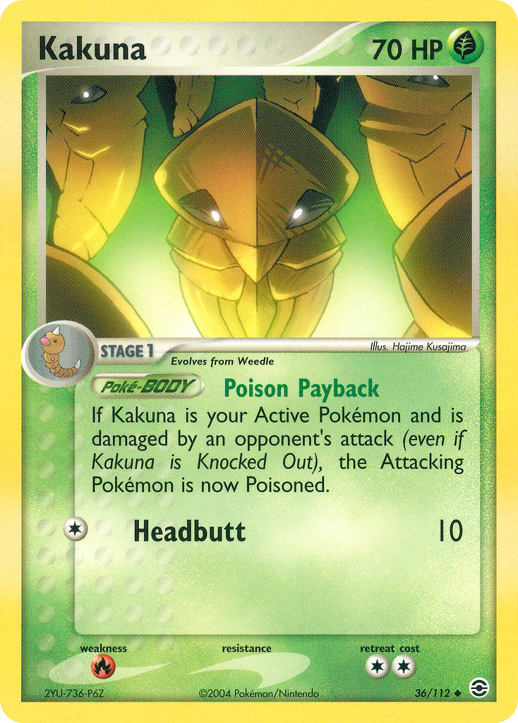 Kakuna 36/112 Pokémon EX FireRed & LeafGreen 2004 card
