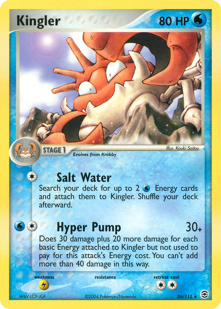 Kingler 26/112 Pokémon EX FireRed & LeafGreen 2004 card