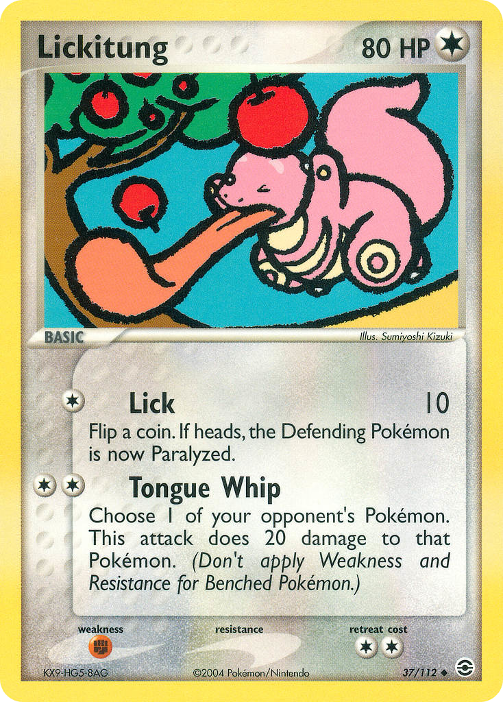 Lickitung 37/112 Pokémon EX FireRed & LeafGreen 2004 card