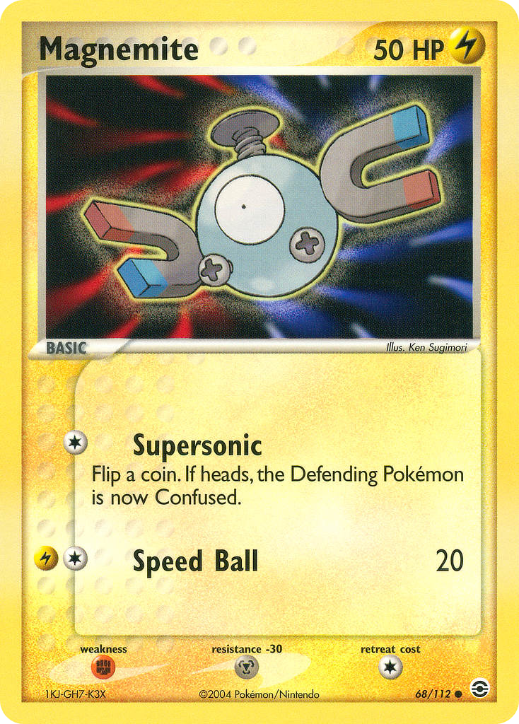 Magnemite 68/112 Pokémon EX FireRed & LeafGreen 2004 card