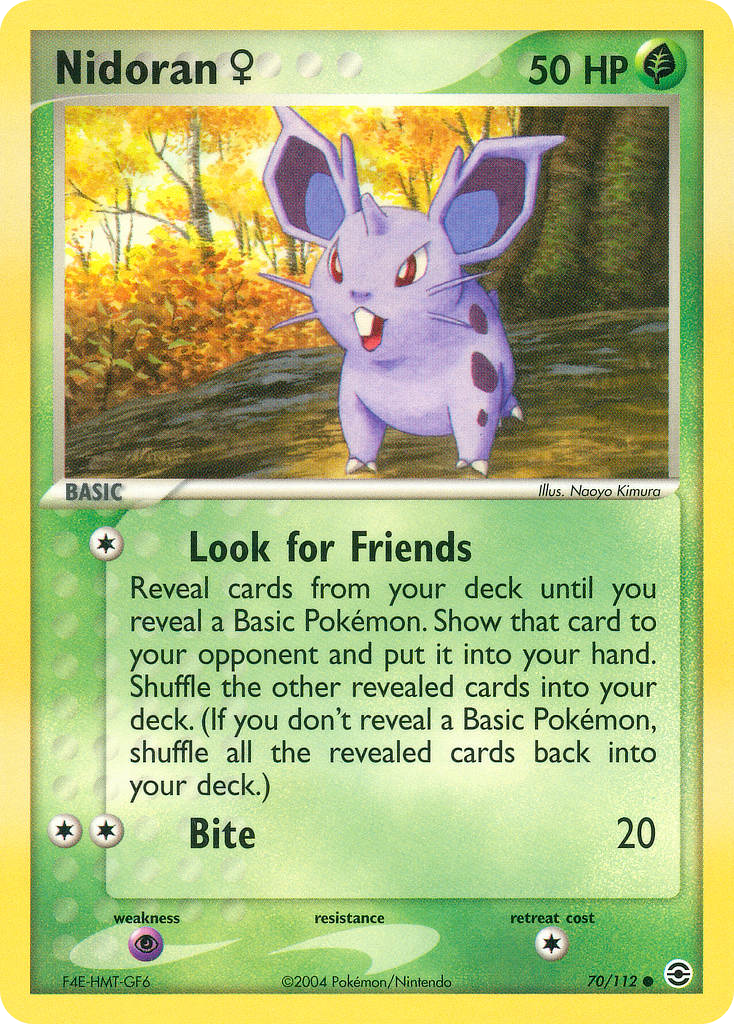 Nidoran ♀ 70/112 Pokémon EX FireRed & LeafGreen 2004 card