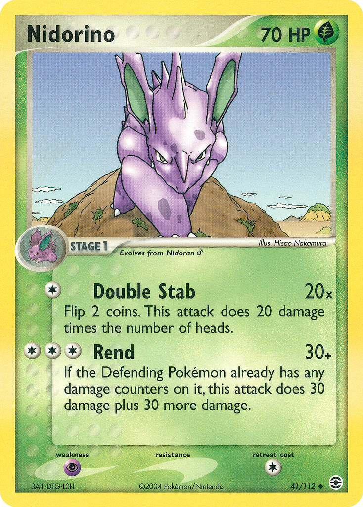 Nidorino 41/112 Pokémon EX FireRed & LeafGreen 2004 card