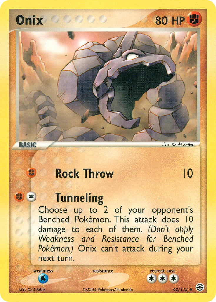 Onix 42/112 Pokémon EX FireRed & LeafGreen 2004 card