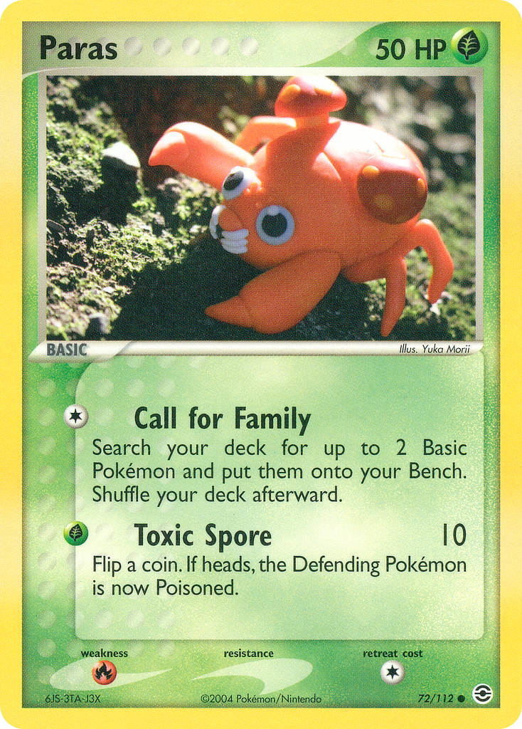 Paras 72/112 Pokémon EX FireRed & LeafGreen 2004 card