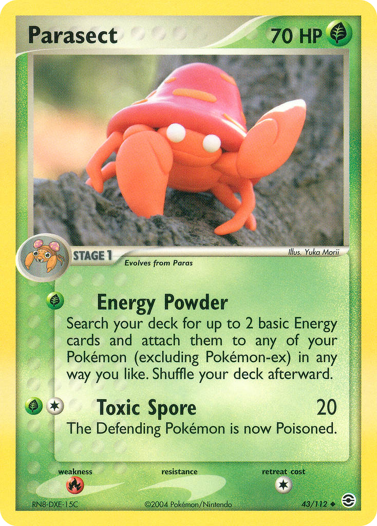Parasect 43/112 Pokémon EX FireRed & LeafGreen 2004 card