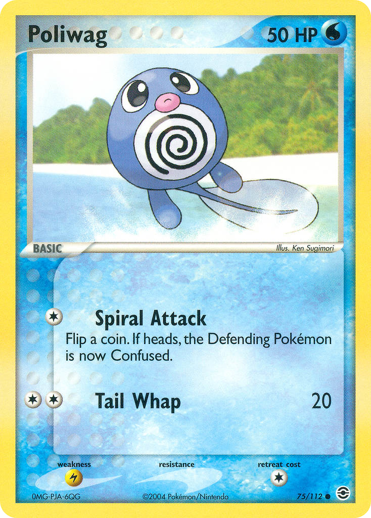 Poliwag 75/112 Pokémon EX FireRed & LeafGreen 2004 card