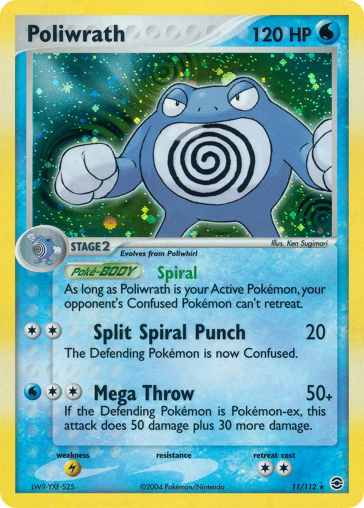 Poliwrath 11/112 Pokémon EX FireRed & LeafGreen 2004 card