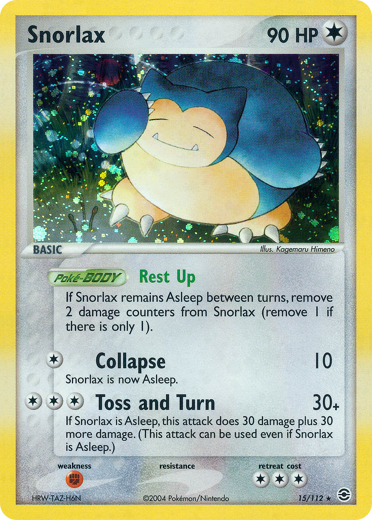 Snorlax 15/112 Pokémon EX FireRed & LeafGreen 2004 card