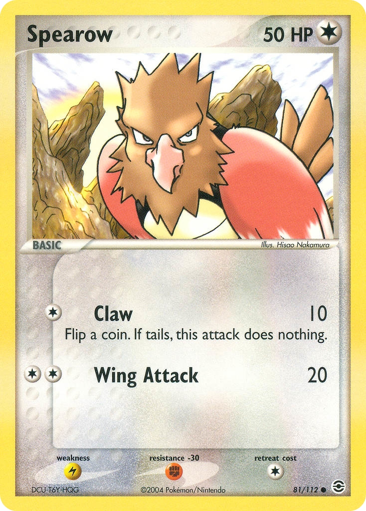 Spearow 81/112 Pokémon EX FireRed & LeafGreen 2004 card