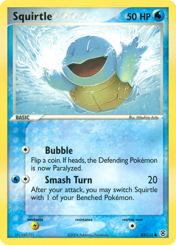Squirtle 83/112 Pokémon EX FireRed & LeafGreen 2004 card