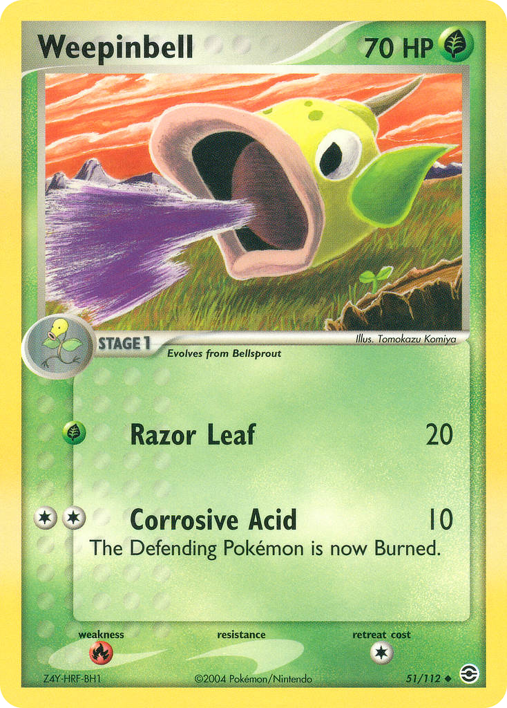 Weepinbell 51/112 Pokémon EX FireRed & LeafGreen 2004 card
