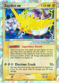 Zapdos ex 116/112 Pokémon EX FireRed & LeafGreen 2004 card