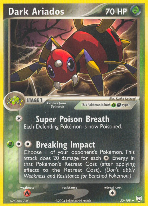 Dark Ariados 30/109 Pokémon EX Team Rocket Returns 2004 card