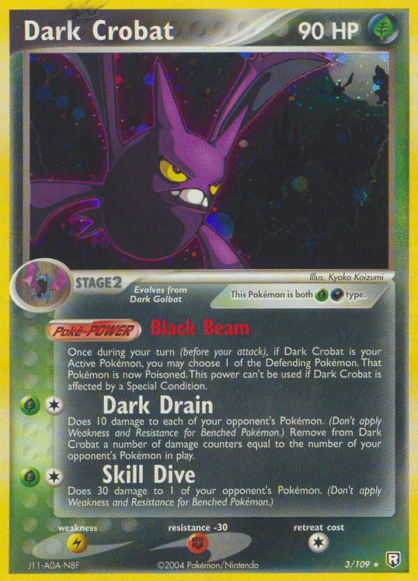Dark Crobat 3/109 Pokémon EX Team Rocket Returns 2004 card