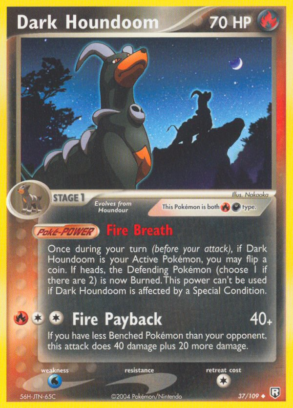 Dark Houndoom 37/109 Pokémon EX Team Rocket Returns 2004 card